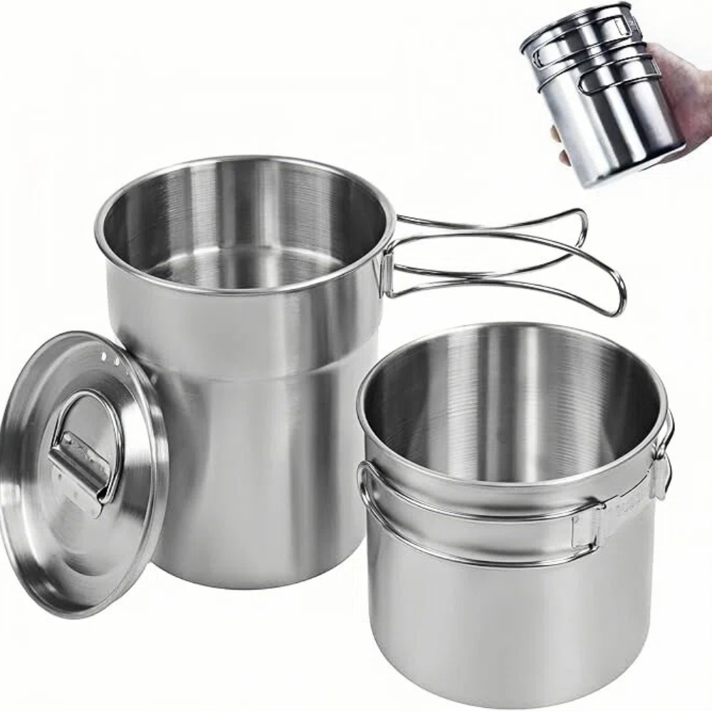 Camping Cooking Survival - Składane kubki kempingowe, naczynia kempingowe, garnek