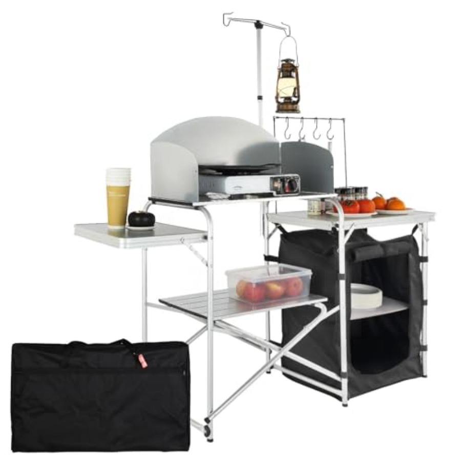 Camping Cooking Table With Storage - Stół kempingowy, składany stół do gotowania