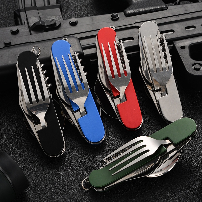 Camping Cooking Survival - Składana zastawa stołowa 4 w 1,