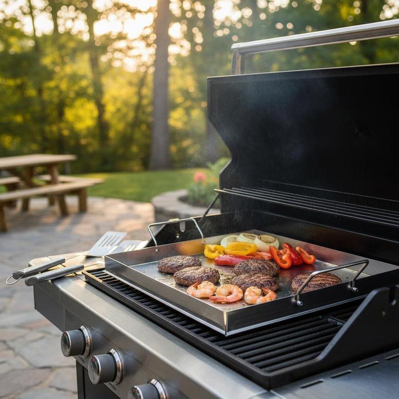 Camping Cooking Survival - Uniwersalna płaska płyta grillowa 18x16 cali
