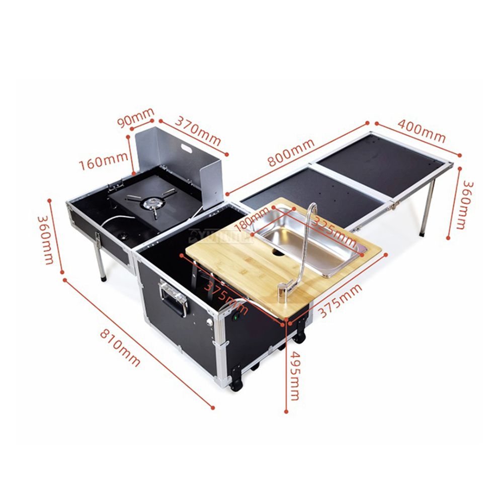 Camping Cooking Table With Storage - Przenośna kuchnia zewnętrzna Skrzynia do gotowania