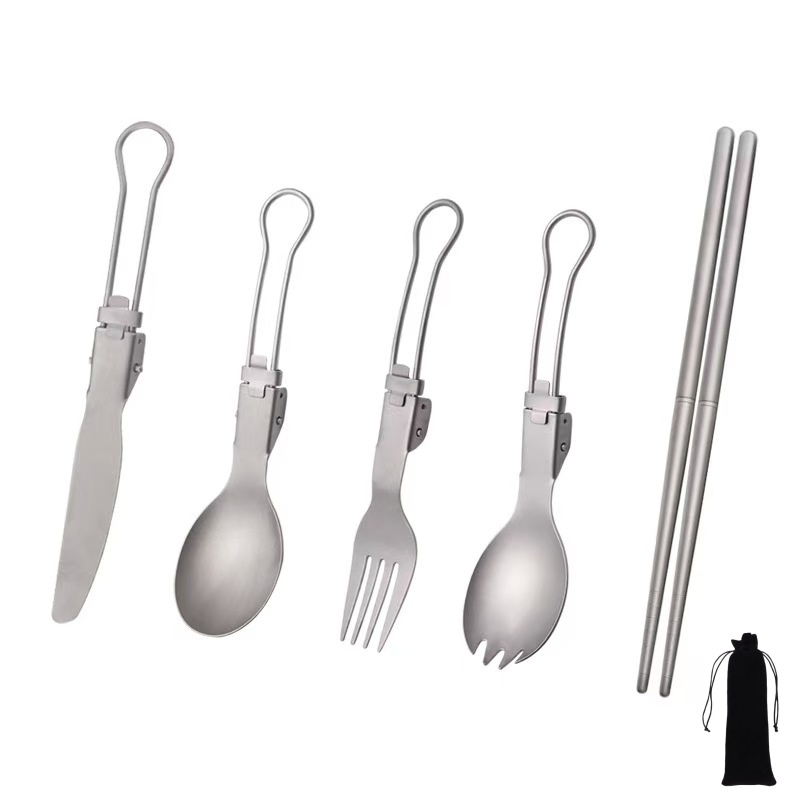 Camping Cooking Survival - Zestaw składanych przyborów kuchennych z tytanu