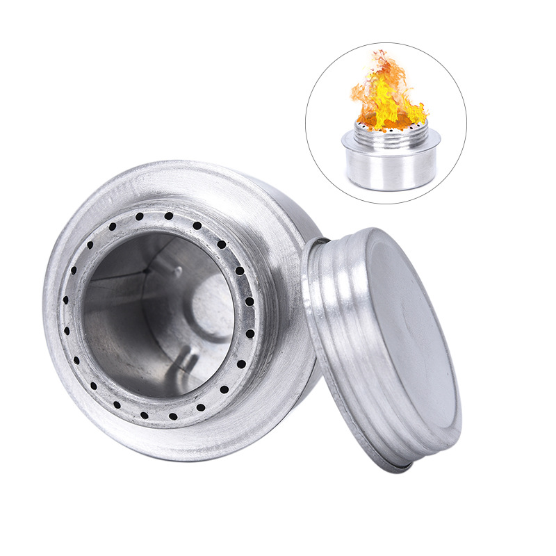Camping Cooking Burner - Ultralekki Srebrny Palnik Alkoholowy z Zamkniętą