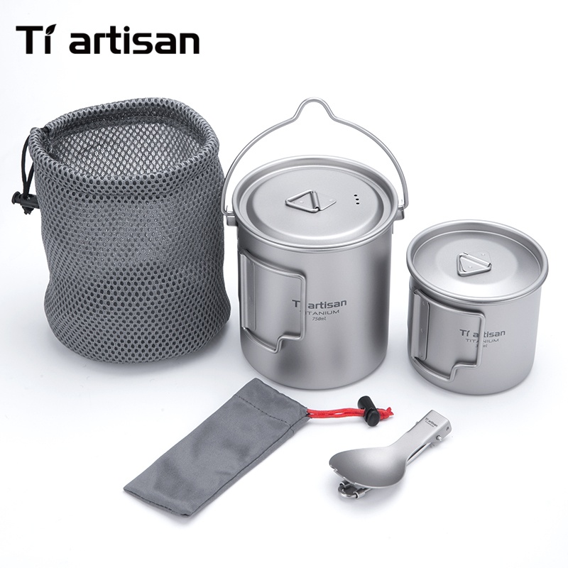 Camping Cooking Trangia - Zestaw ultralekkich naczyń kempingowych Tiartisan z