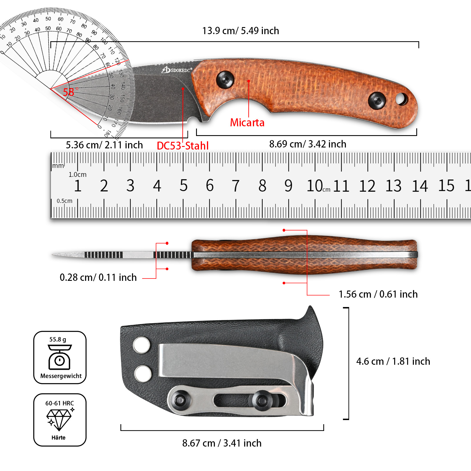 Nóż EDC Premium SDOKEDC ze sta – Camping Cooking Knives recenzja i cena