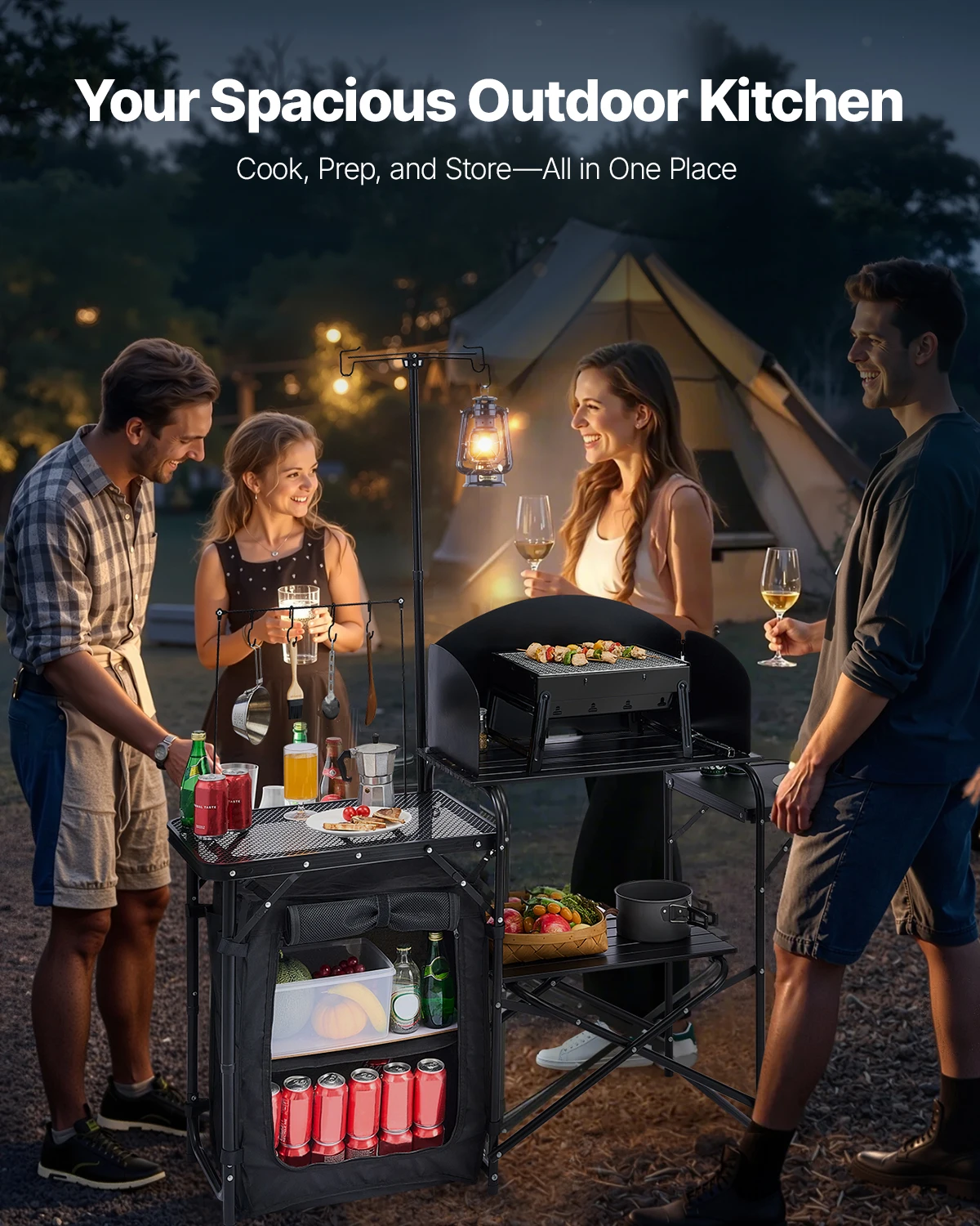 Składany Stół Kempingowy Stół  – Camping Cooking Table With Storage recenzja i cena