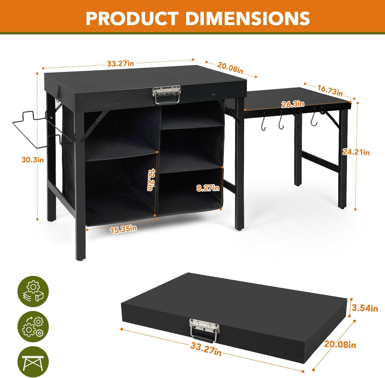 Przenośny Składany Stojak na G – Camping Cooking Table With Storage recenzja i cena