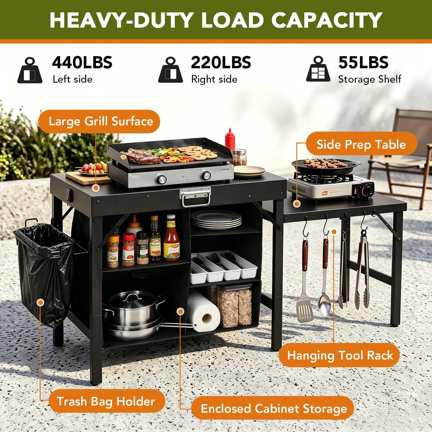 Przenośny Składany Stojak na G – Camping Cooking Table With Storage recenzja i cena