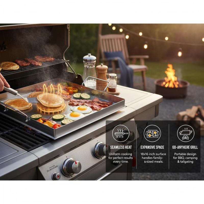 Uniwersalna płaska płyta grill – Camping Cooking Survival recenzja i cena