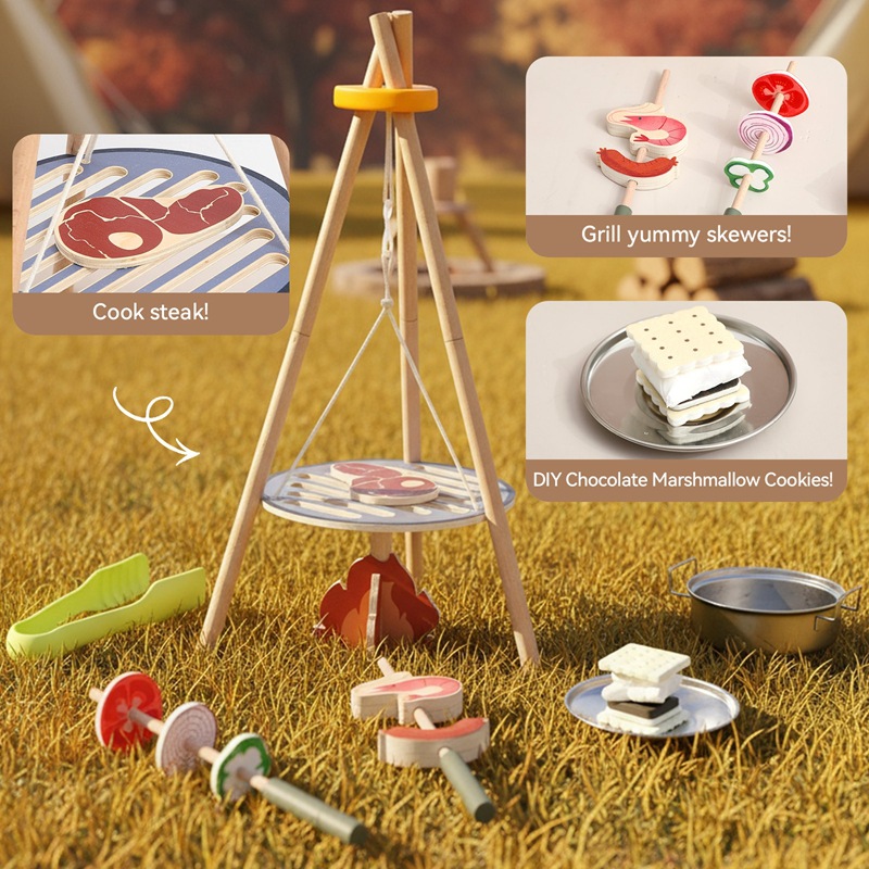 Drewniany zestaw zabawek do gr – Camping Cooking With Kids recenzja i cena