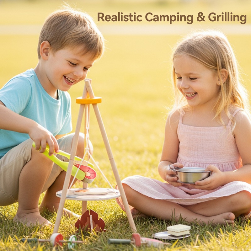 Drewniany zestaw zabawek do gr – Camping Cooking With Kids recenzja i cena