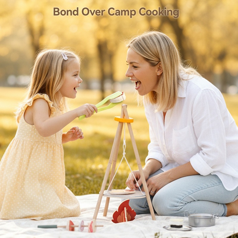 Drewniany zestaw zabawek do gr – Camping Cooking With Kids recenzja i cena