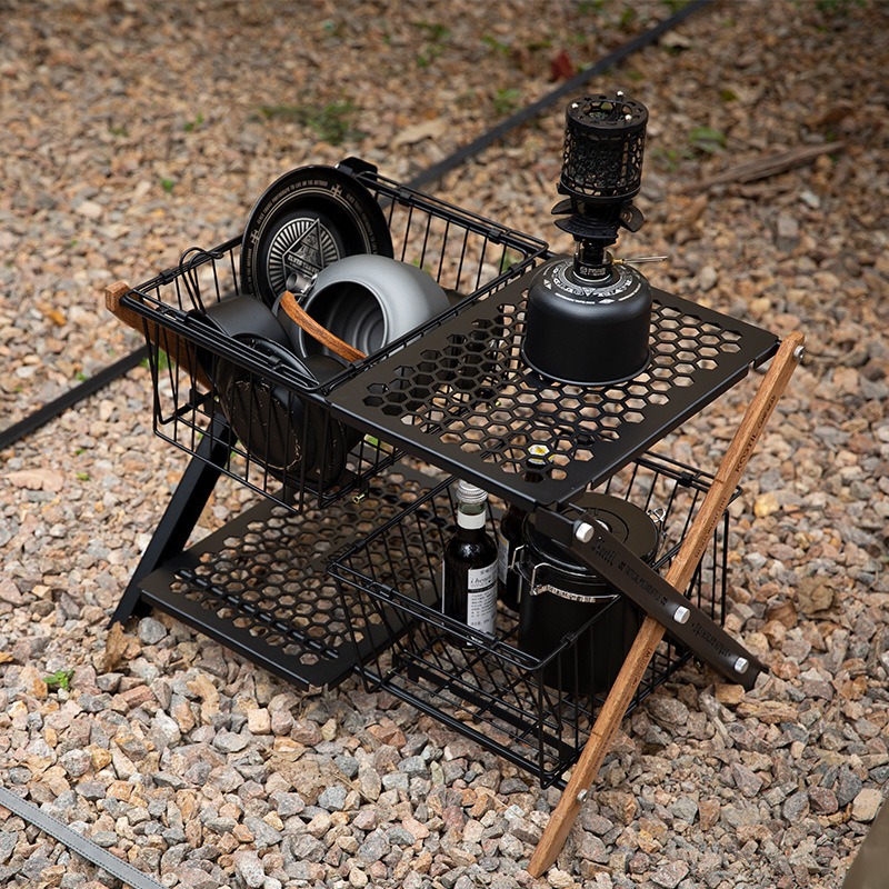 Przenośne Składane Stoły Kempi – Camping Cooking Table With Storage recenzja i cena