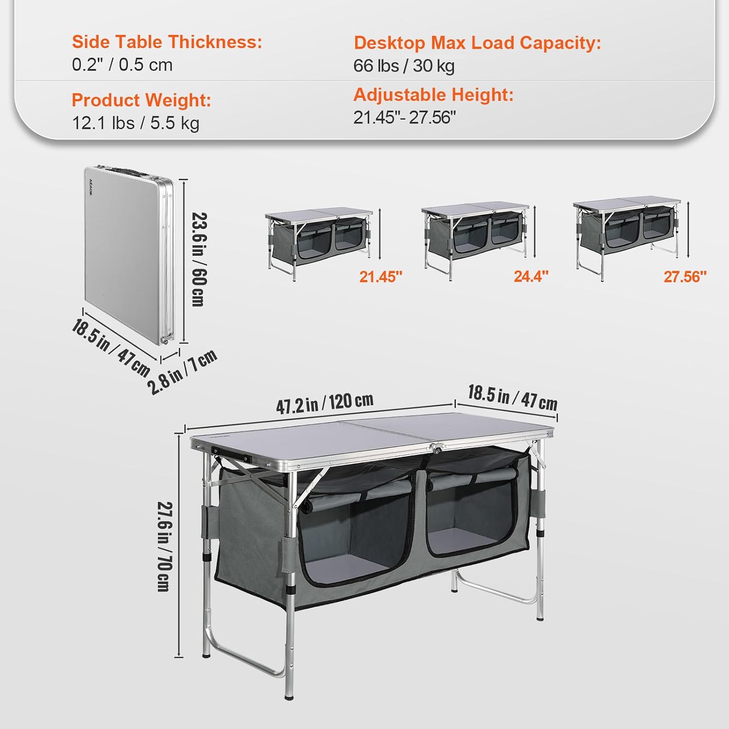 Stacja kuchenna na kemping, sk – Camping Cooking Table With Storage recenzja i cena