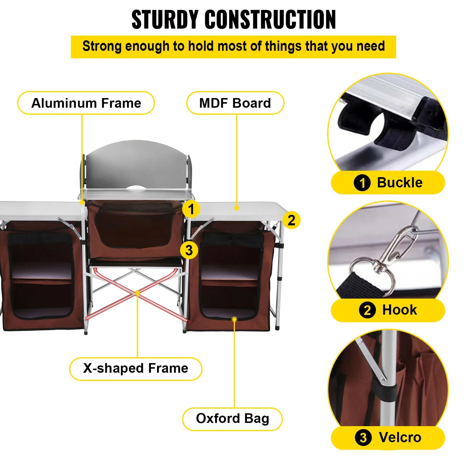 Singwinner Składany stół kuche – Camping Cooking Table With Storage recenzja i cena
